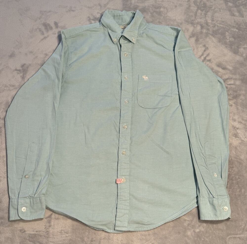 Medium Abercrombie & Fitch Button Up Down Shirt Blue Preppy Casual Y2K Business